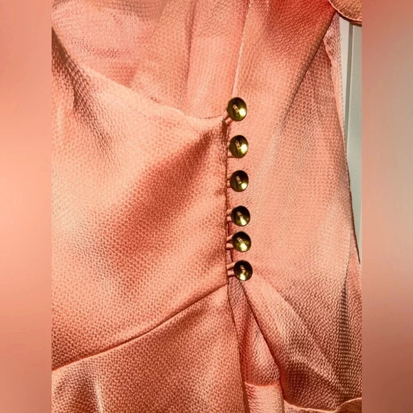 Free People NWOT Peach Scarlett Ruffle Mini Dress Size Small - Picture 6 of 9